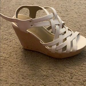 White wedge sandals